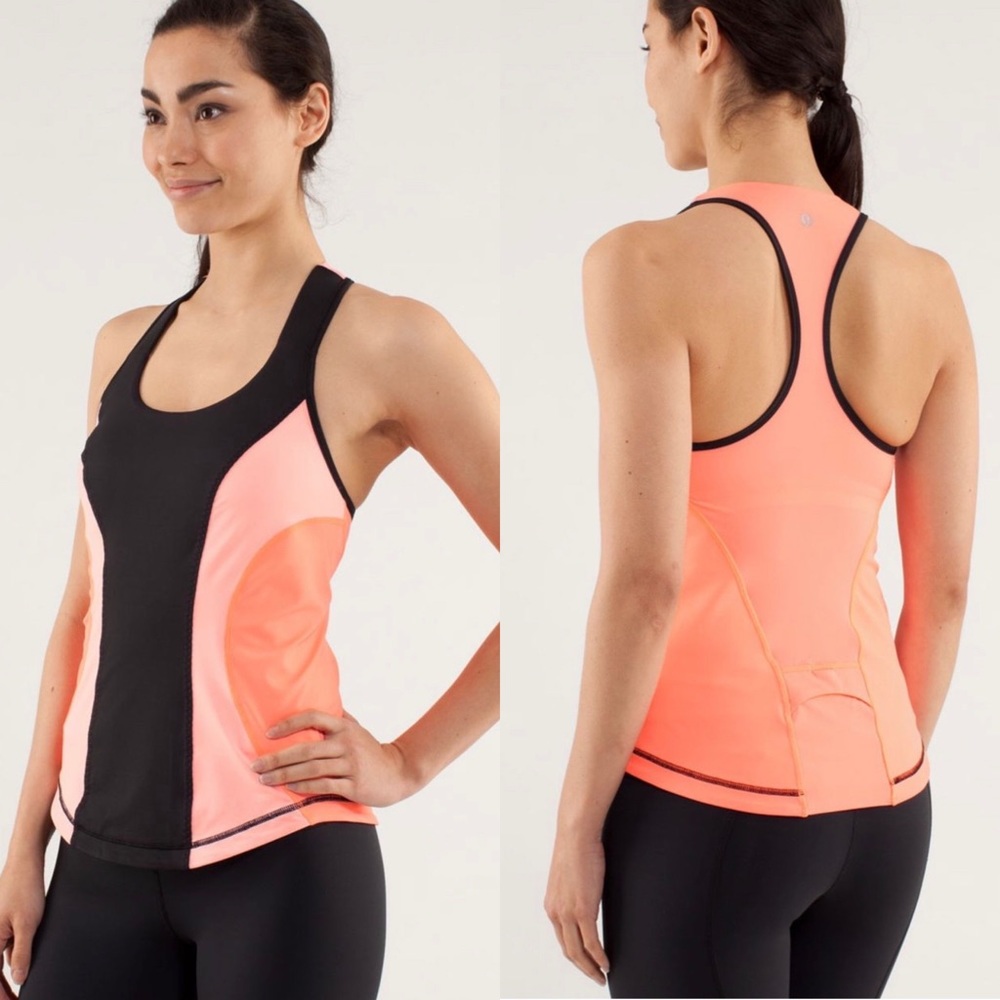 Lululemon Cardio Kick Tank
Black / Bleached Coral / Pop Orange Size 4